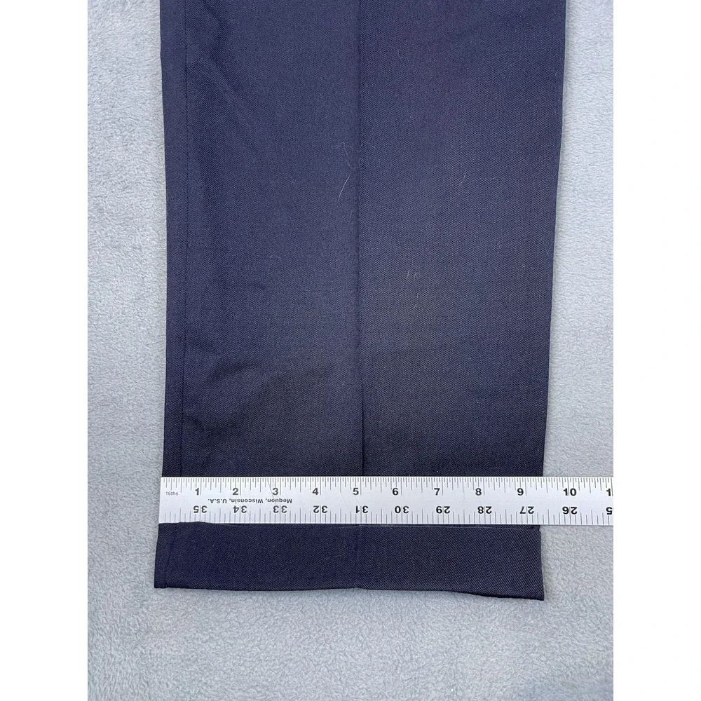 Eddie Bauer Pants Mens 35x30 Blue Navy Relaxed Fit Pleated Cuffed‎ Straight Wool